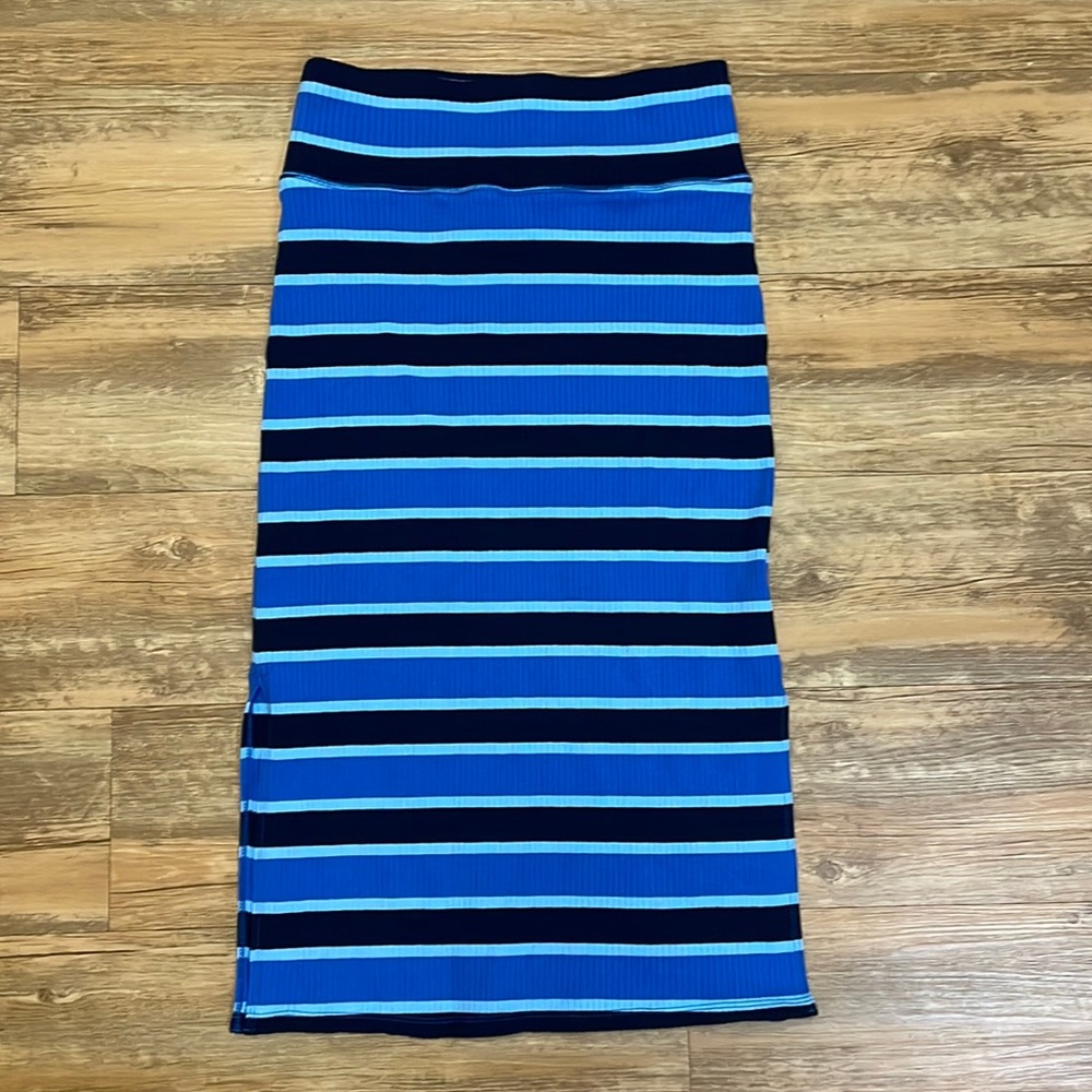 Aerie blue striped hi-rise skirt NWT